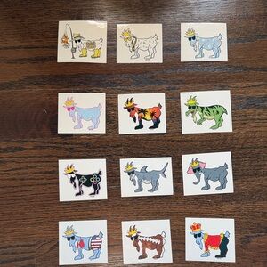 Kids Goat Sticker Pack - Colorful Crowned Goats